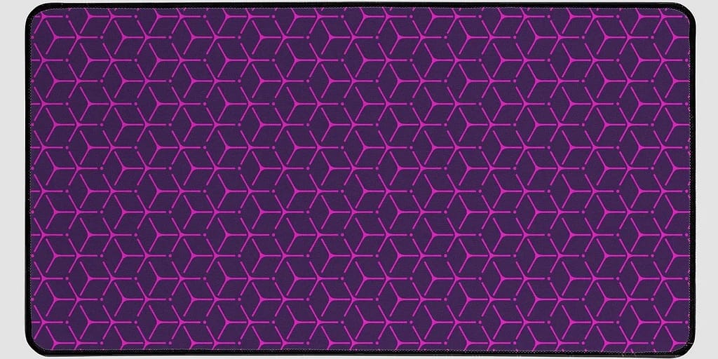 Hot Pink and Purple Honeycomb Cube Pattern desk mat