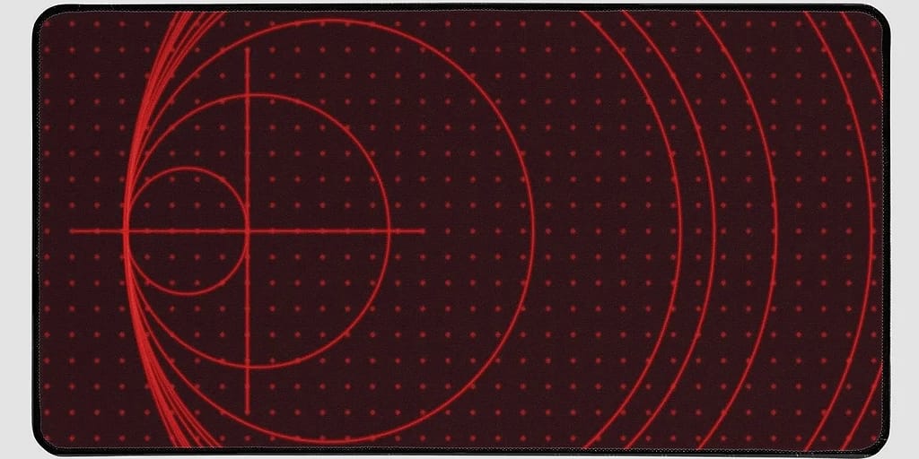 Red Radio Pulse desk mat